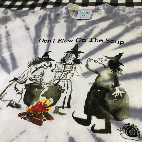 Online Ceramics Witches Don’t Blow On The Soup Tie Dye T Shirt 2XL - Picture 3 of 7